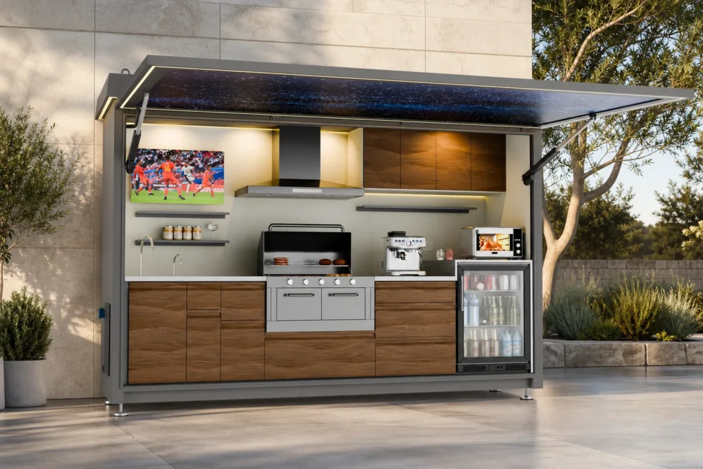 Modular stainless steel outdoor kitchen system